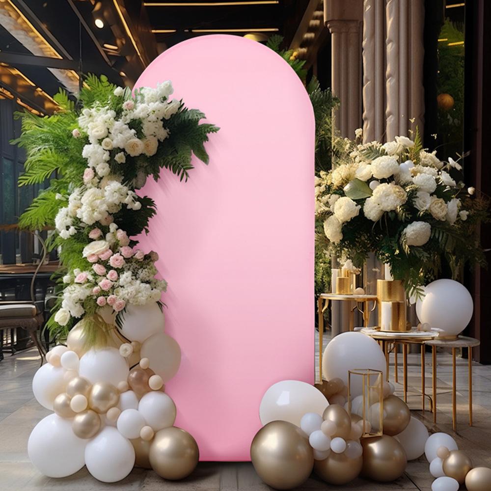 1Pc Spandex Wedding Arch Cover Fitted Stand Covers Round Top Backdrop for Baby Shower Birthday Party Ceremony Wedding Decoration