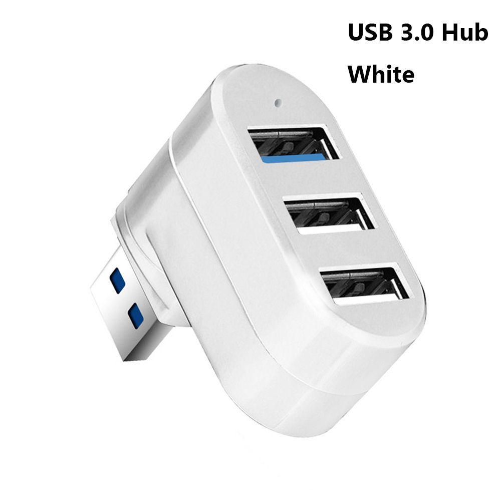 PC Laptop Data Transfer Mini Rotatable 3 Ports USB 3.0 Hub Splitter Box Adapter
