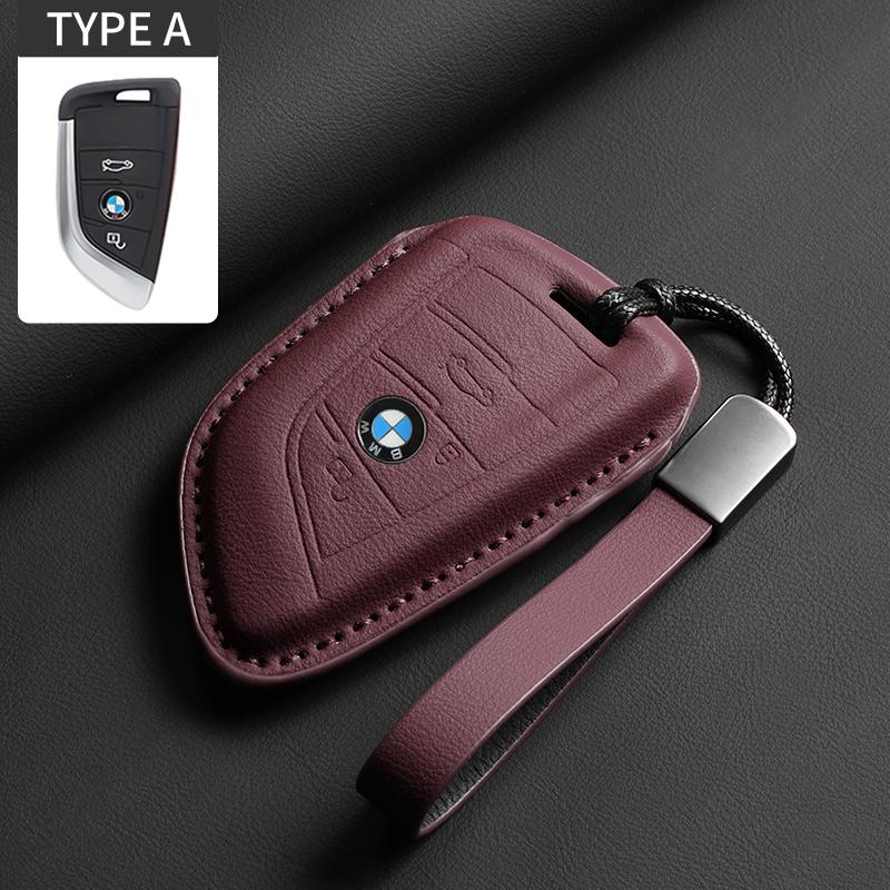 Leather Car Key Case Full Flip Shell For BMW 1 3 5 7 Series 320i 530i 550i F20 F15 F16 F48 G20 G30 G01 G02 G05 G11 X1 X3 X4 X5 NH8