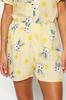 Women's Fashion New Pajama Set Yellow Rabbit Patterned Viscose Shirt-Shorts Woven Pajama Set