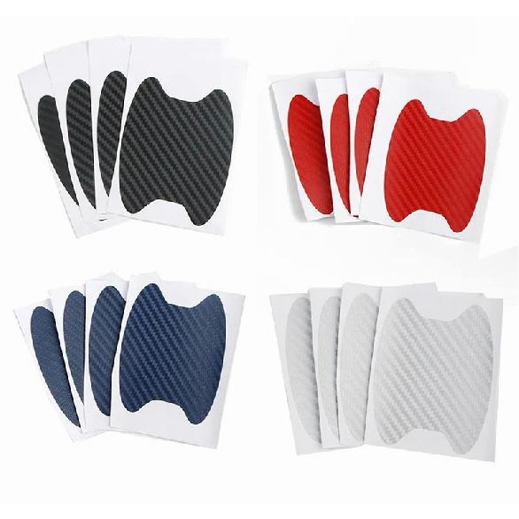 Наклейка на ручку двери автомобиля, 4 шт./компл., наклейка из углеродного волокна, устойчивая к царапинам крышка, защитная пленка для автоматической ручки, аксессуары для внешнего стайлинга