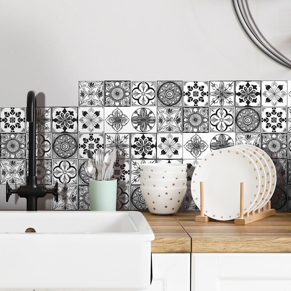 MSC1228 Ceramic Tile Mandala Pattern Kitchen Dining Room Background Landscaping Tile Paste Self-adhesive