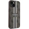 Etui do iPhone 14 Guess 4G Printed Stripes MagSafe Brązowy