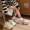 Summer Breathable Lightweight Womens Daddy Shoes Casual Thick-Soled Sneakers Increased Casual Shoes Fashion Thick-Soled Sneakers