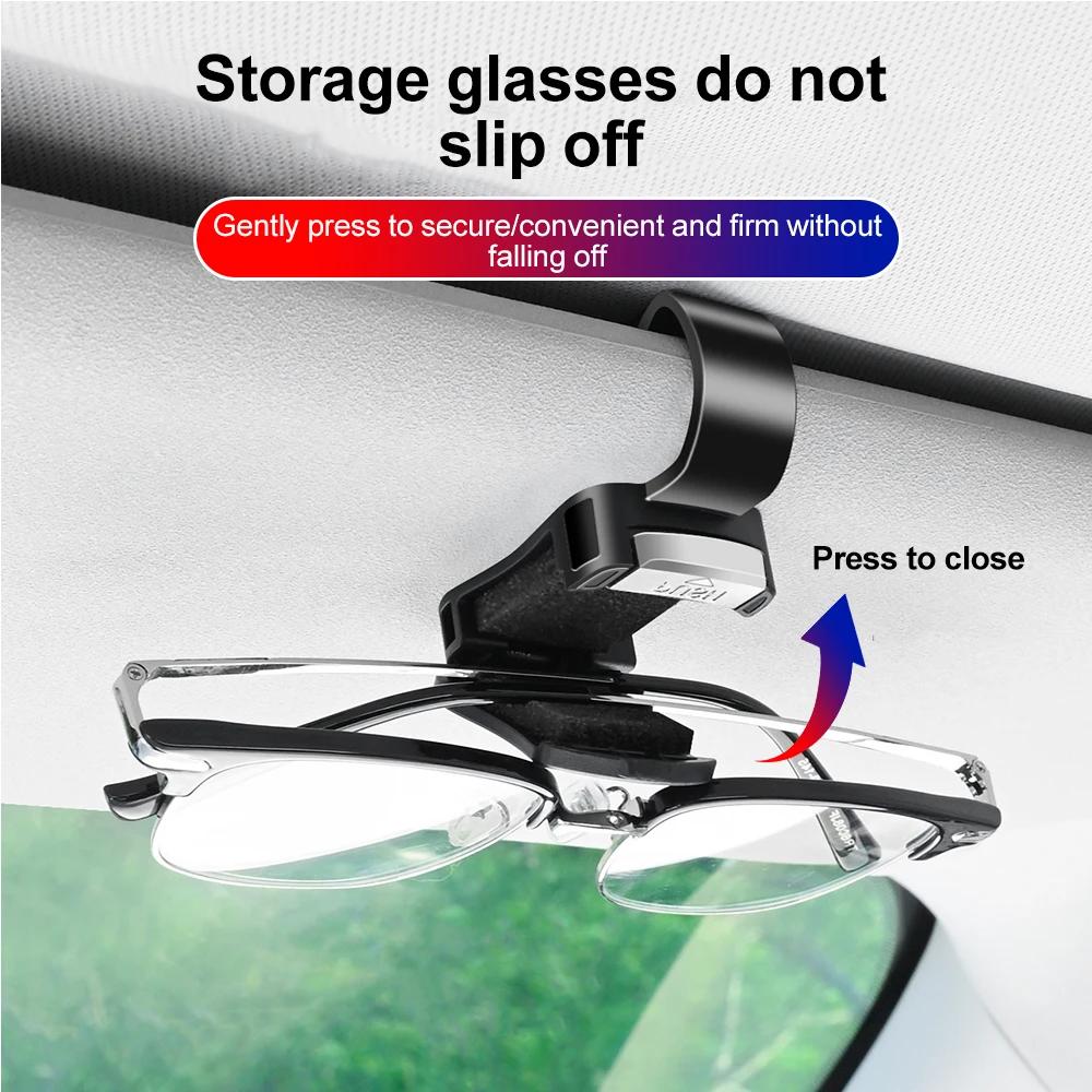 Car Sunglasses Holder Sun Visor Glasses Clip Elastic Buckle Eyeglasses Hanger Card Ticket Stand Car Accessories
