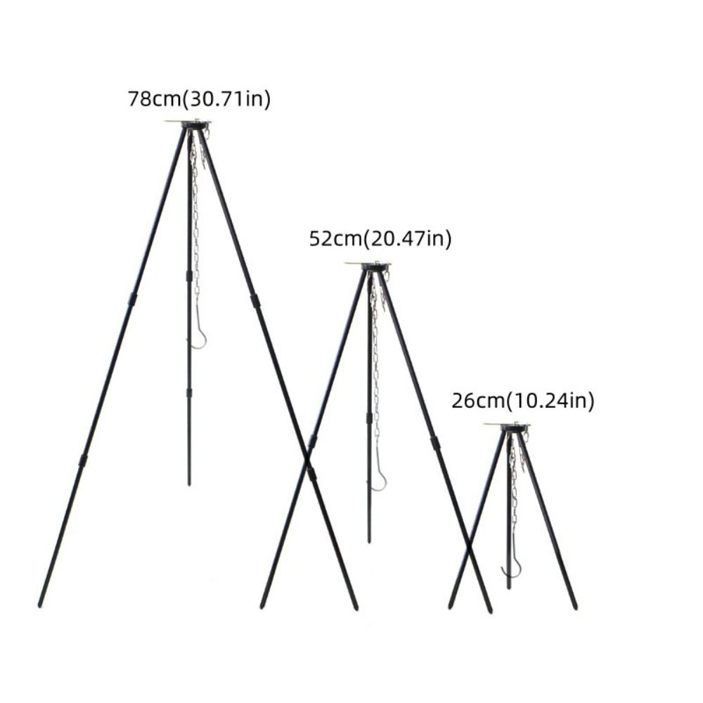 3 Section Camping Cooking Tripod Foldable Camping Kitchenware Tripod  Barbecue Grills