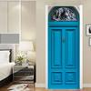 Bright Blue Door Sticker Wallpaper PVC Landscape Home Decor Furniture Vinyl Wrap Waterproof Wall Sticker Bedroom Door Decorative Film