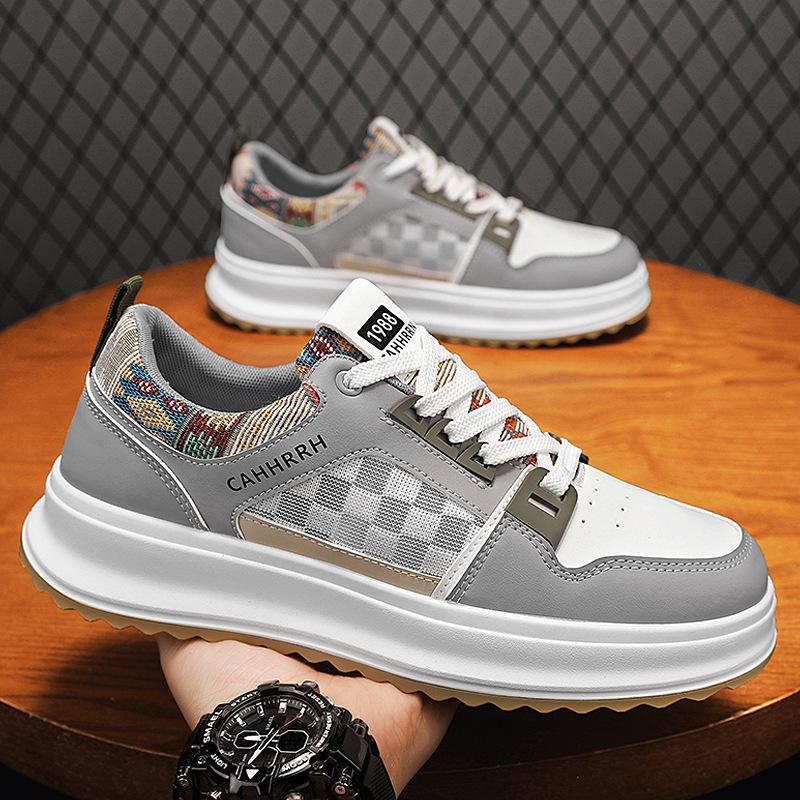 Повседневная парусиновая обувь мужская весенняя новая мужская обувь нишевая уличная универсальная на платформе с низким верхом спортивная обувь