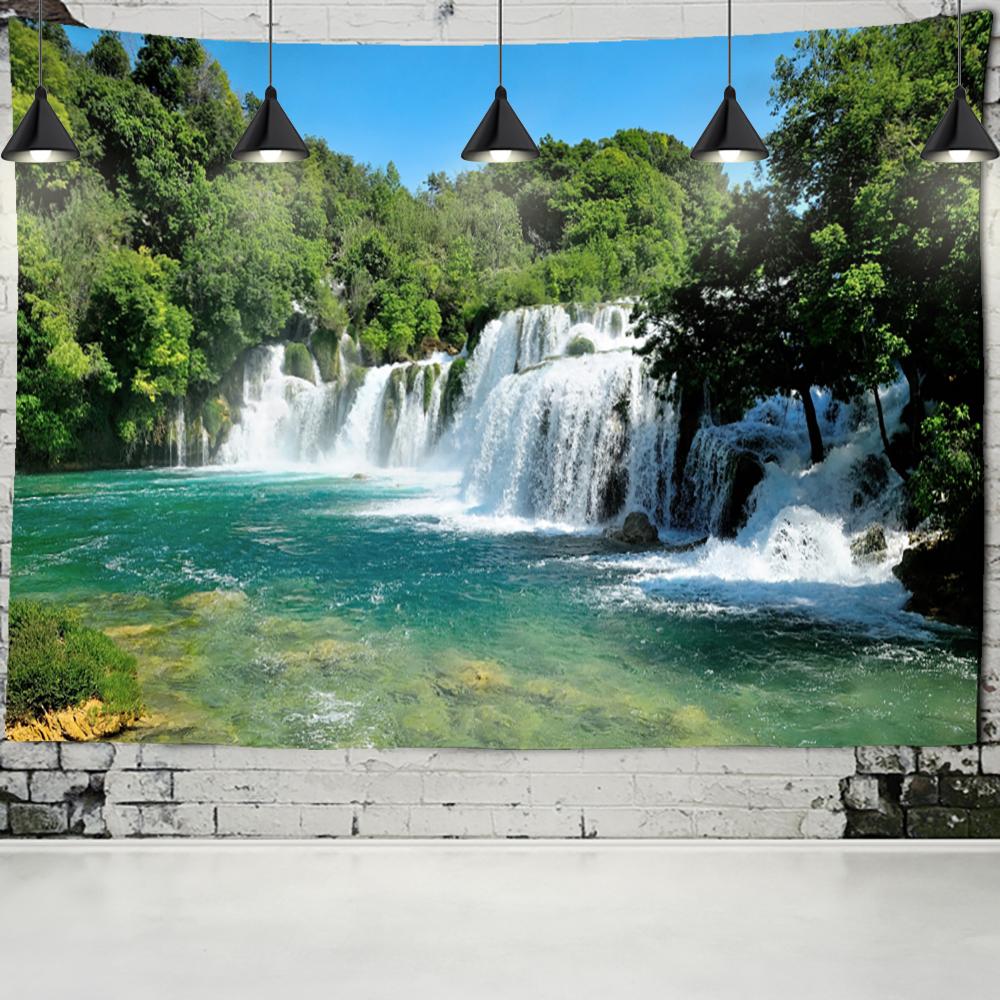 Водная Занавеска Пещера Водопад Гобелен Настенный Богемный Пейзаж Хиппи Психоделическое Искусство Домашний Декор