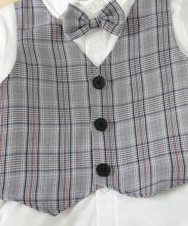 Spring/Autumn Boys' Formal Vest Set: Flower Boy Host Outfit, Children's Performance Suit, 1-Year-Old's Costume