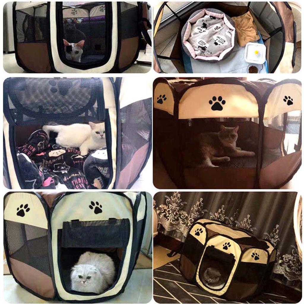 Portable Foldable Waterproof Pet Playpen Open-Air Oxford Air Mesh Playpen and Exercise Pen Tent