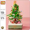 LOZ 1237 Merry Christmas Tree Santa Claus Snowman Bear Rotate Music Box DIY Mini Blocks Bricks Building Toy For Children No Box