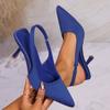 2024 Summer Women's Sandals High Heels Closed Toe Single Shoes with Thin Heel Mid-heeled Fashion Hollow Pointed Toe Women Shoes
