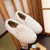Luxury Lambwool Moccasins Femme Winter Cotton Shoes Women Warm Plush Loafers Comfy Curly Sheep Fur Flats Woman Large Size 40