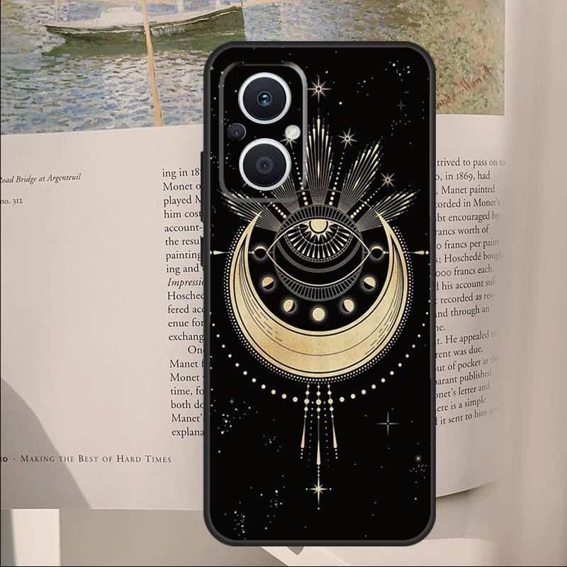 Гадание Луна Звезды Руки Искусство Чехол для OPPO Reno 11F 12F 13F 14F 10 11 12 13 14 Pro 7 8 Lite OPPO Find X6 X8 X9 Pro Чехол