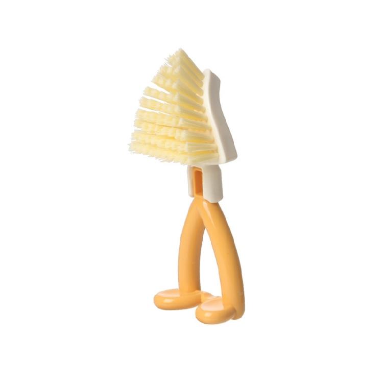Standing Triangular Scrubber Brush Collapsibles Design Deeply Clean Narrow Space Kitchen Bathroom Cleaning Tool With Storage