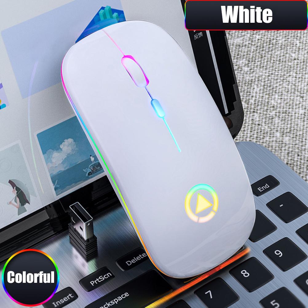 A2 Бесшумная Беспроводная Мышь Перезаряжаемая Bluetooth RGB Цветная Дышащая Подсветка Игровая Офисная Компьютерная Аксессуар