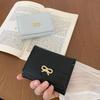 Женский милый модный короткий кошелек с эстетичным маленьким бантом, держатель для кредитных карт, кошелек для монет с окошком для удостоверения личности