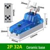 63A 220V Blue Transparent Single-Throw Load Isolator Knife Switch for Single/Two-Phase Household Use.