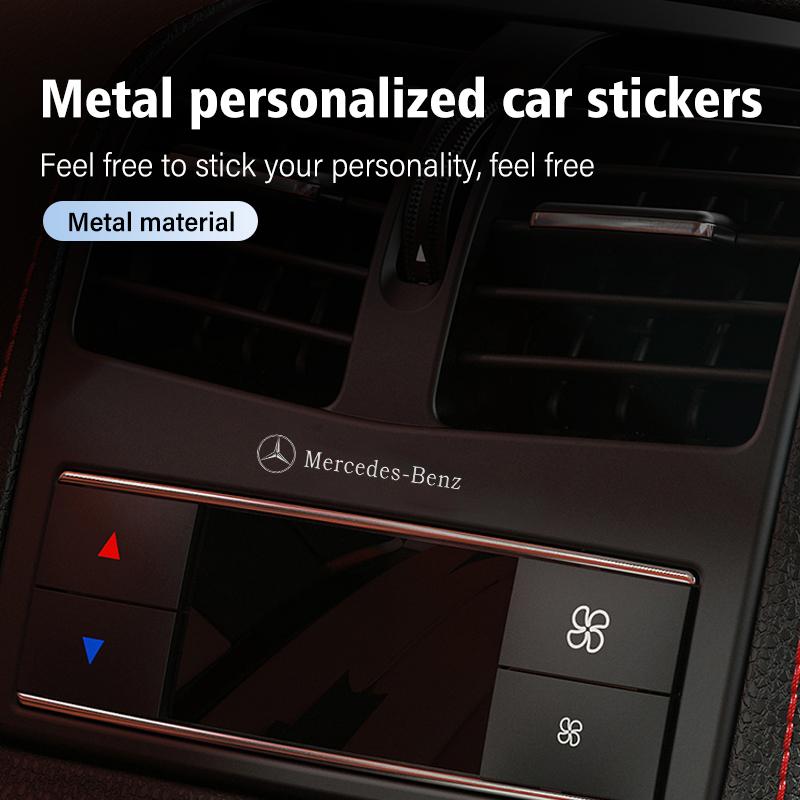 CQS1 For Mercedes Benz 3D Metal Car Emblem Logo Decorative Stickers Badge Decal Interior Styling W211 W124 W176 W177 C180 C200 C260