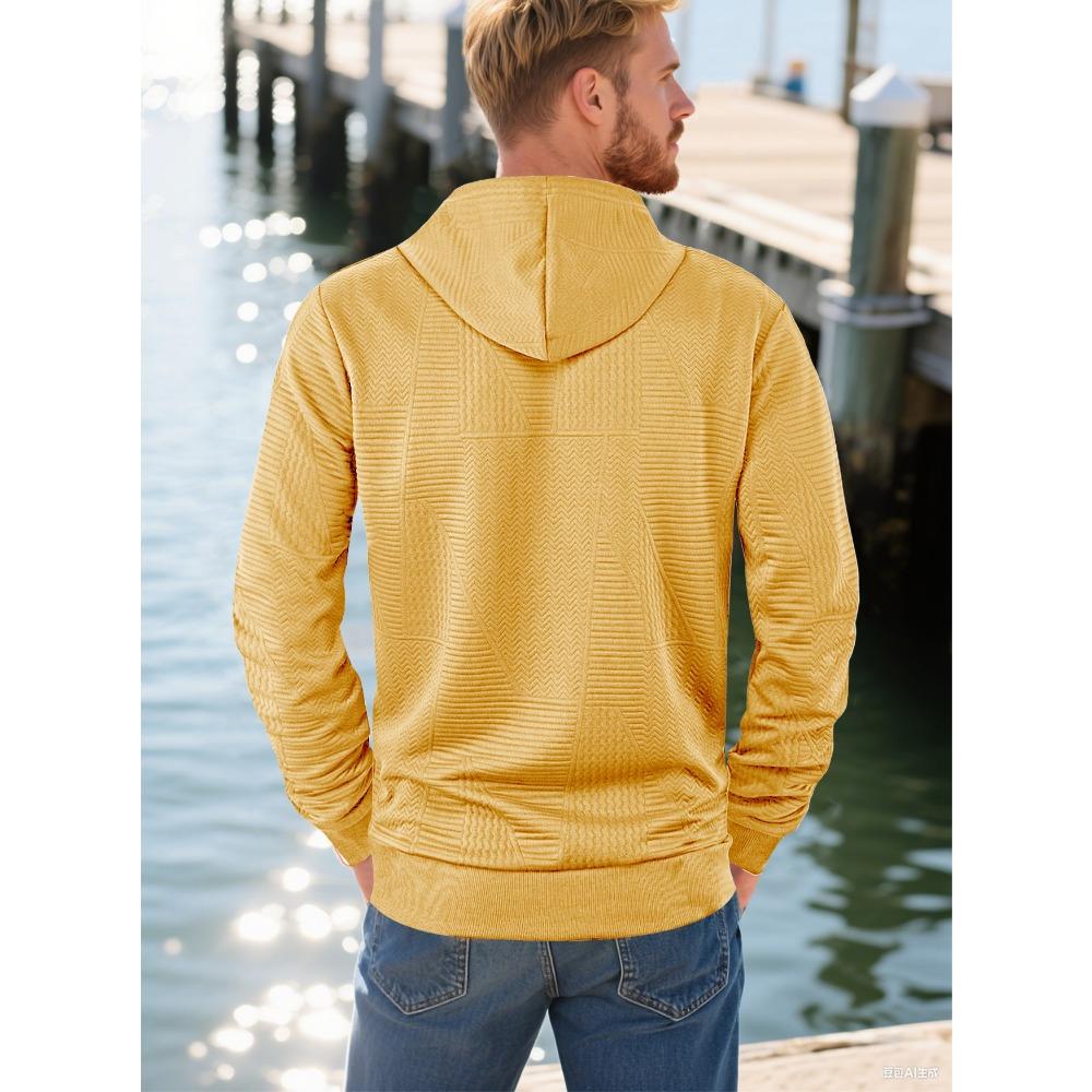 Spring and Autumn New Pullover Solid Color Casual Sports Loose Trendy Long Sleeve Hoodie Men