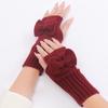 Bow Knitted Gloves Fingerless Half Finger Gloves Fashion Twists Gloves  Winter