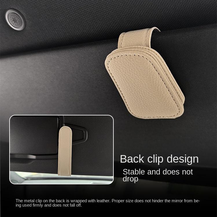 Универсальный автомобильный держатель для солнцезащитных очков, кожаный зажим для билетов и карточек, практичная вешалка для очков в машину