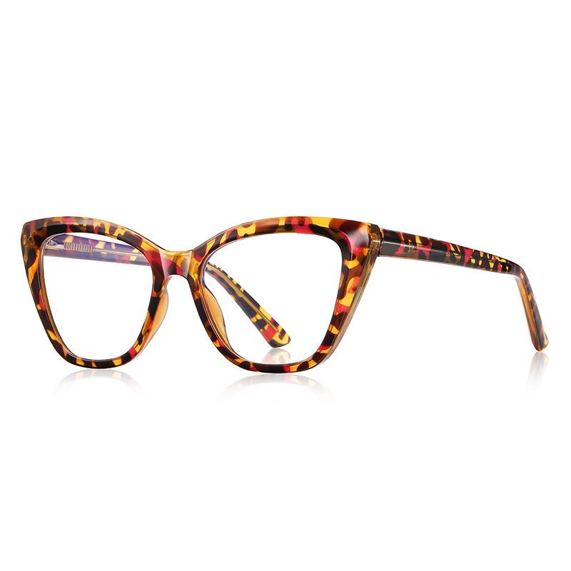 Fashion cute cat glasses tortoiseshell anti-blue myopia glasses women's versatile online glasses plain trendy men