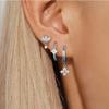 Набор сережек-гвоздиков для tragus с кристаллами в виде цветка, модные квадратные серьги-кольца huggie для женщин, оптовая продажа, украшения для хряща, helix, мочки уха