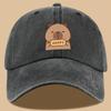 pc Capybara Happy Print Trucker Hat  Vintage Washed Adjustable Baseball Cap Breathable Unisex Outdoor Sun Hat with Cute Carto