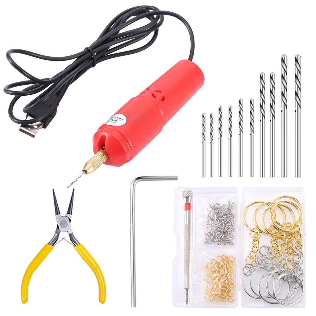 Универсальный электрический набор тисков для штифтов, мини-электрический дырокол, инструменты для изготовления ювелирных изделий, отлично подходит для поделок из смолы, дерева и глины