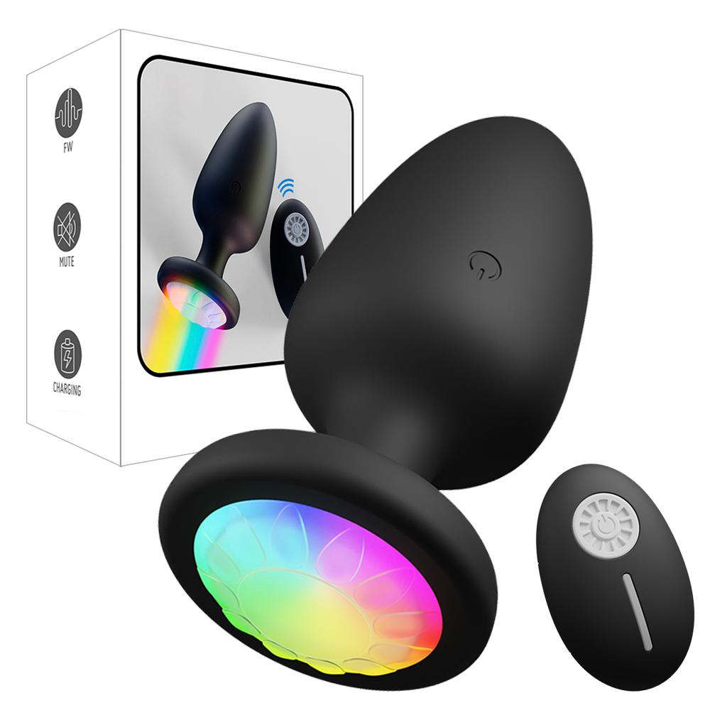 Вращающаяся анальная пробка с дистанционным управлением, светодиодный вибрирующий анальный вибратор, унисекс, секс-стоппер, игрушки для взрослых для пар, аксессуары для интимности