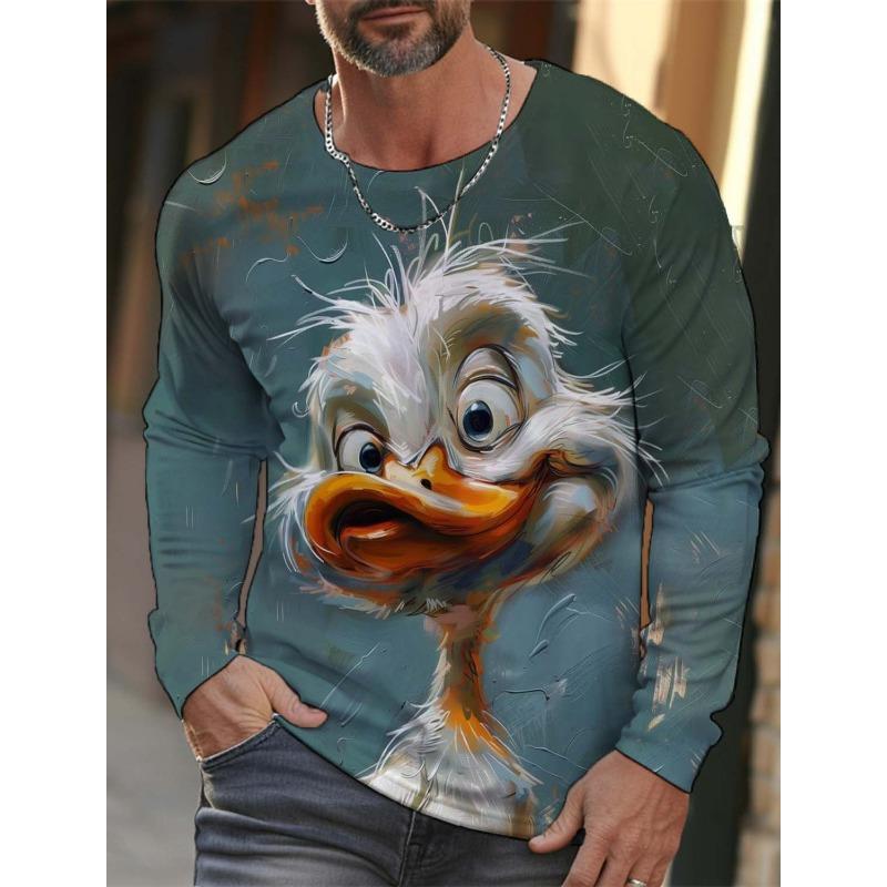 Модная мужская футболка с 3D-принтом с рисунком животного тигра волка, осенняя новинка, мужская футболка с длинными рукавами, повседневный пуловер оверсайз, топы