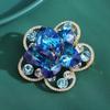 High-End Fashion Diamond-Encrusted Flower Brooch Temperament Versatile Suit Pin Brooch