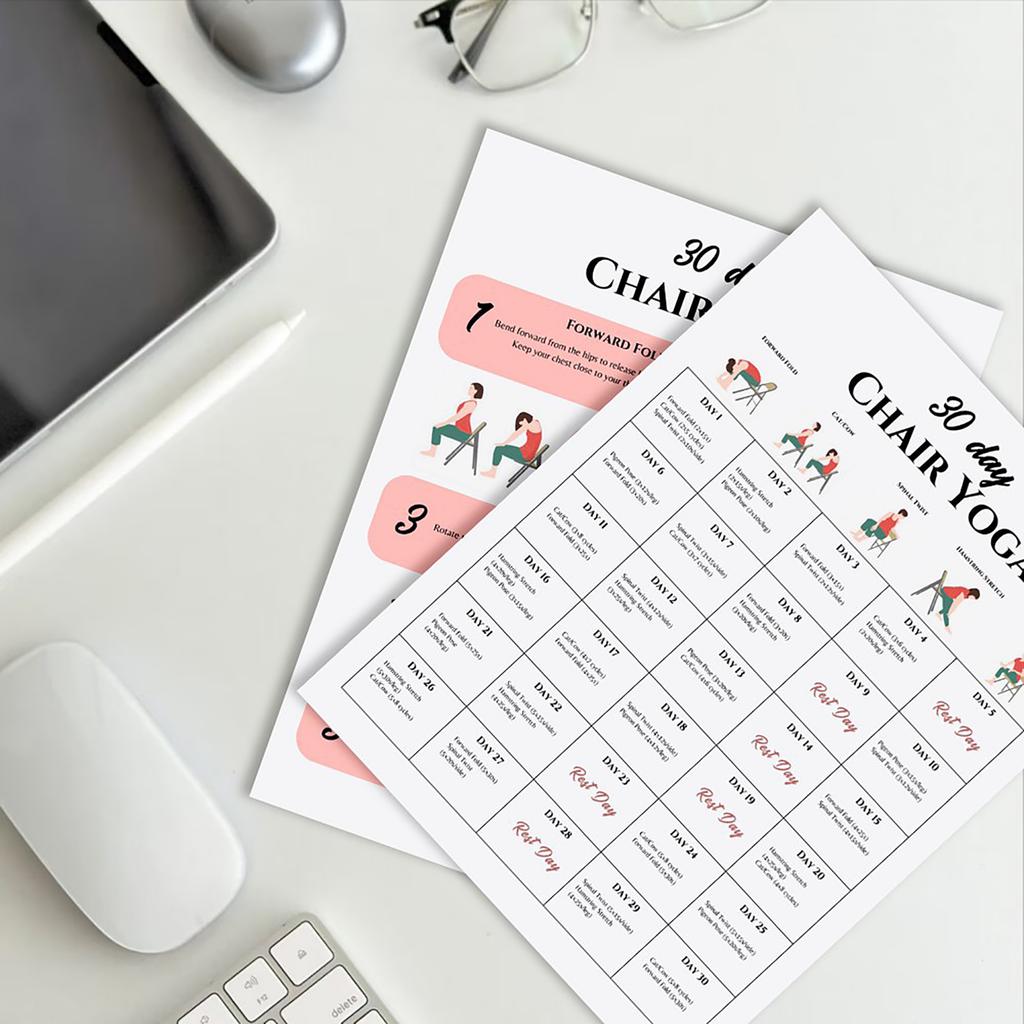 30 Day Chair Workout Fitness Planner Home And Exercise Guide Training Log Book