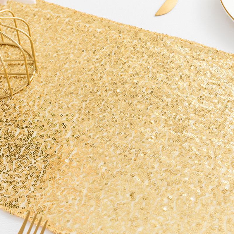 Блестящая настольная дорожка Отель Свадебная скатерть Рождественское украшение ins Полиэстер Квадратная Блестящая бусина Полная вышивка тарелки