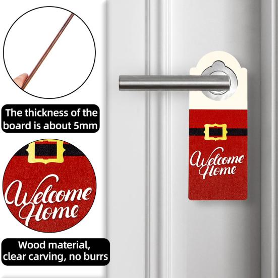 Рождественская деревянная дверная ручка, чулок, декор, украшение, Санта-Клаус, снеговик, праздничная дверная ручка, вешалка, подвеска для вечеринки