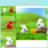 Cute Cartoon-style Red And White Rabbit Ornaments For Diy Mini Scenery Projects