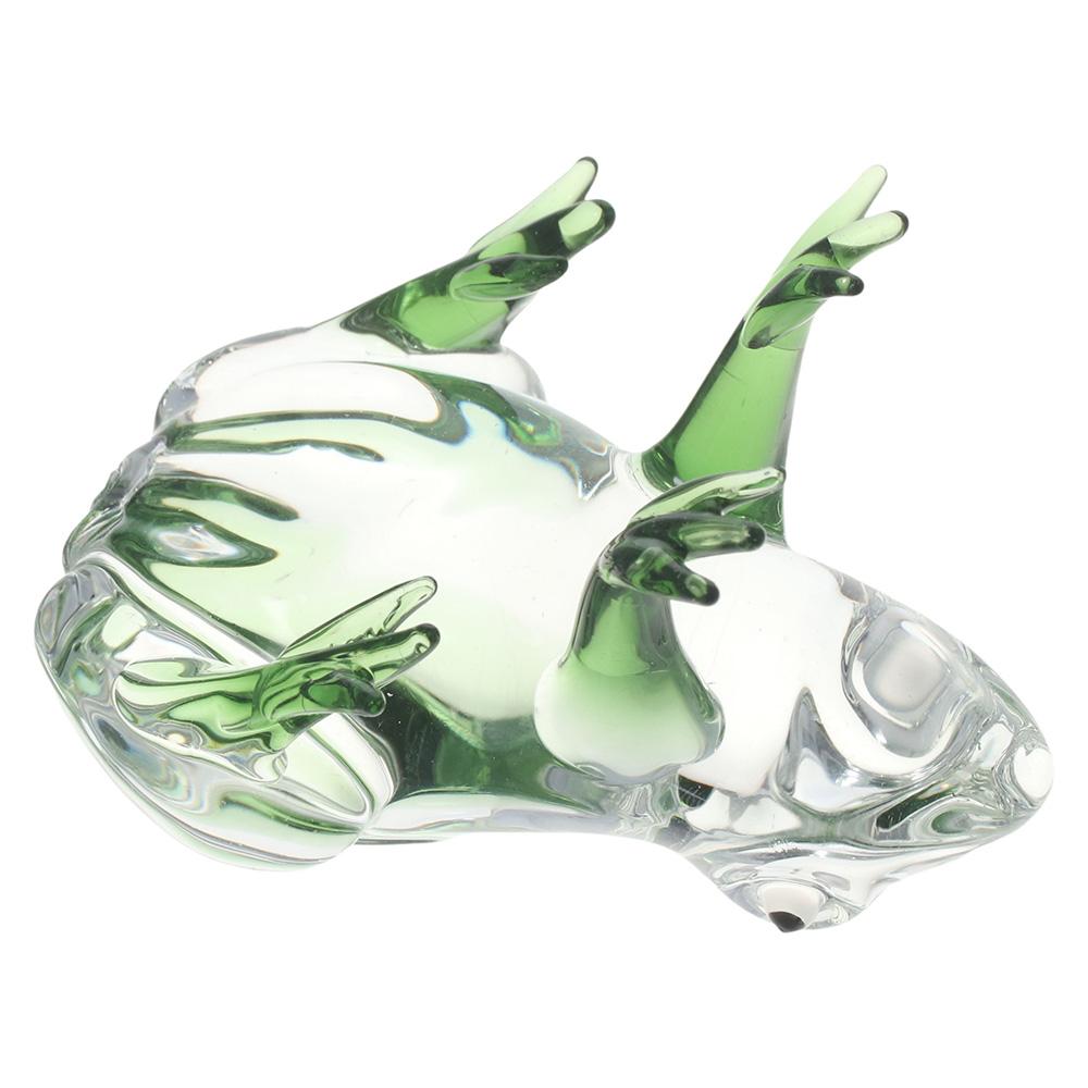 Crystal Home Decoration Ornaments Green Frog Ornament Pretty Glass Ornament Home