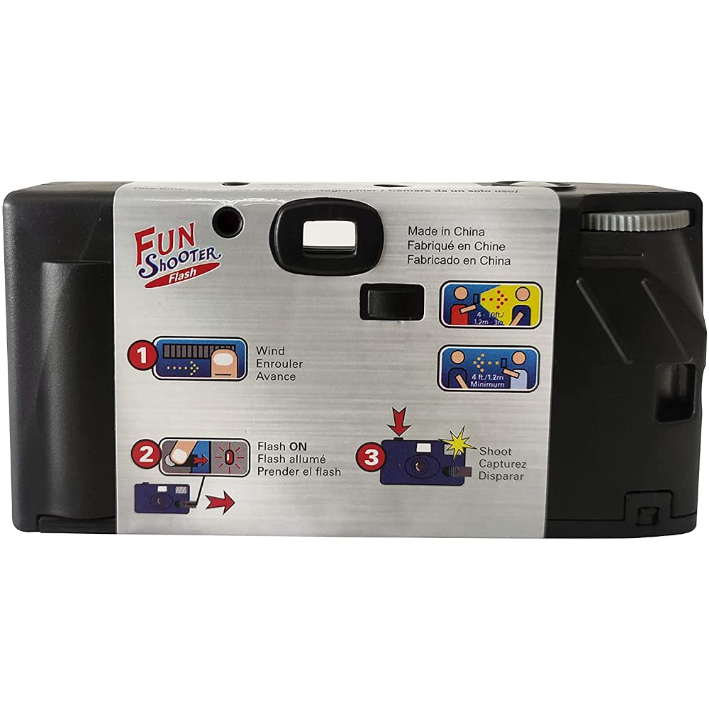 One-shot disposable camera with flash