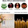 Flameless Flickering Taper Led Candles with 10-Key Remote & Lamp Holder 3D Wick Window Candles for Christmas Wedding Home Decor