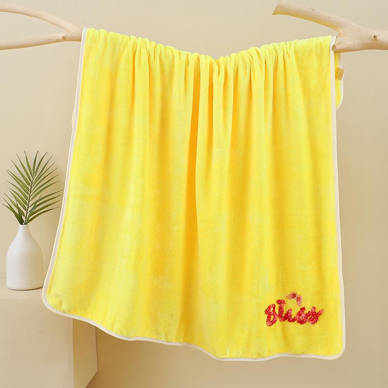 Детское быстросохнущее, впитывающее воду, толстое коралловое флисовое одеяло и банное полотенце с вышивкой - большое, не линяет.