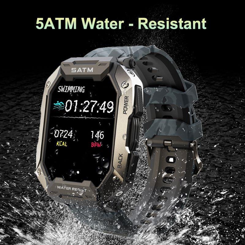 Full Touch Smartwatch For Android Xiaomi Blood Pressure Oxygen Fitness Watch 5 Atm Waterproof Smart Watch Men Military
