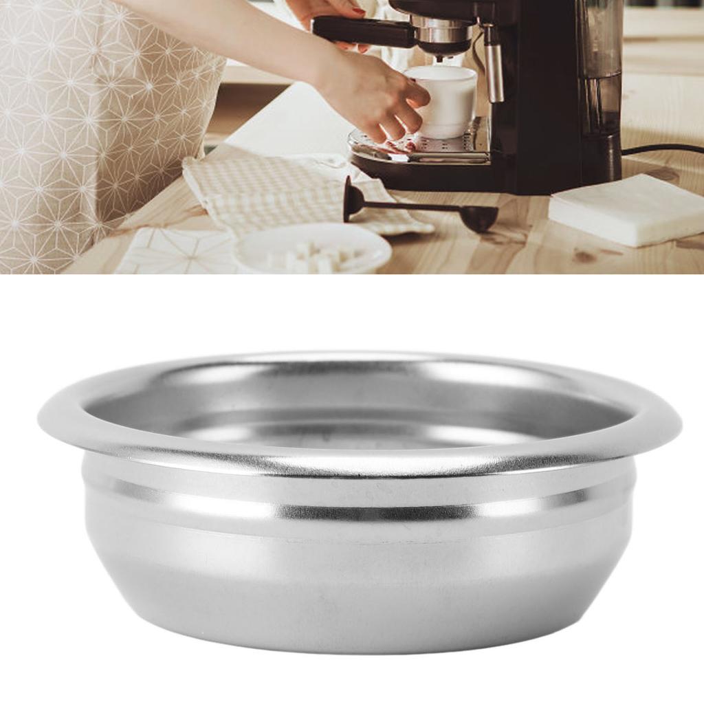 2PCS Coffee Portafilter Basket 58mm Stainless Steel 2 Cups Single Layer Filter Basket for Portafilte