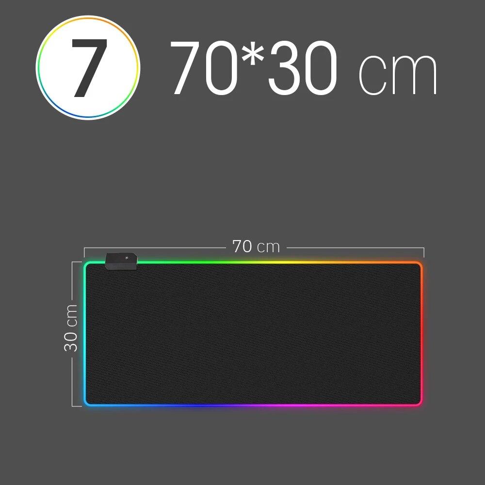 Светодиодный коврик для мыши с RGB-подсветкой, чехол для клавиатуры, коврик для стола, цветной коврик для мыши с поверхностью, водонепроницаемый мульти-размерный коврик для компьютерной игры World Computer Gamer CS Dota