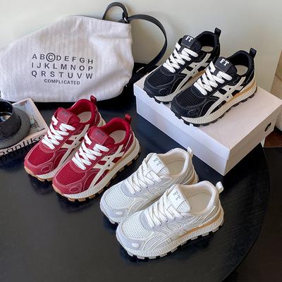 [Фанфна] Ретро красные сетчатые цветные дышащие кроссовки для тренировок Форреста Гампа, удобные и универсальные повседневные туфли, спортивная обувь женская