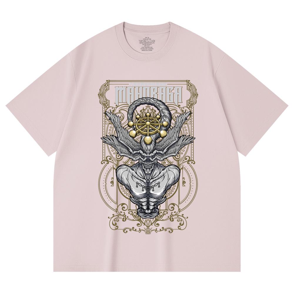 230 Gsm 100% Cotton Jujutsu Kaisen V42 Mahoraga Print Unisex Heavy Cotton T Shirt
