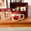 Высокоценная кружка Apple Bear с крышкой, рождественская керамическая кружка, мультяшная милая кофейная кружка, сувенир