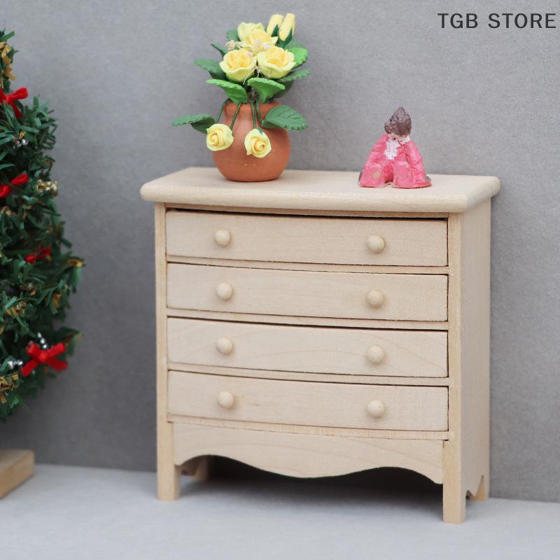 1/12 Многофункциональная Деревянная Мебель Миниатюрная Модель Кукольный Домик Шкаф Книжный Шкаф Игрушка