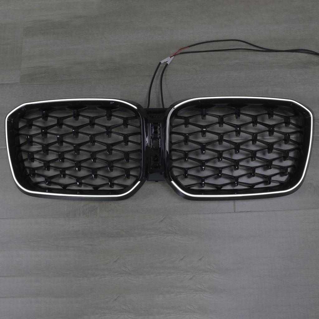 Diamond Glossy Black Front Bumper Kidney Grille Fit BMW X3 G01 X4 G02 2022-2025